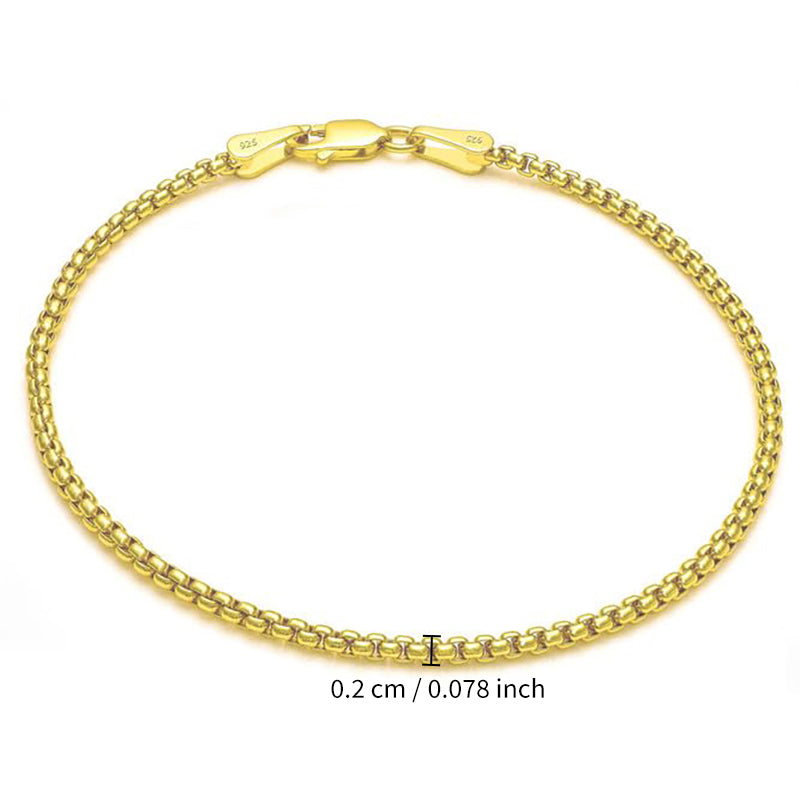 Waitsoul Sparkling/Rope/Box Bracelet for Women Men 2mm 2.5mm 3mm 5mm Diamond-Cut Silver/Gold Sparkling/Box/Rope Chain Bracelet for Gril 6.5/7/7.5/8/8.5/9 Inch