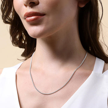 Silvery 2mm/3mm, lantern chain style necklace, 16\18\20\22\24\26\30 inches