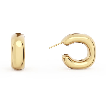 Golden, thick gold hoop earrings